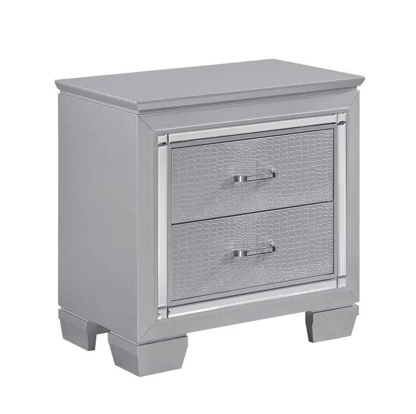 Homelegance Allura Nightstand In Silver 1916-4