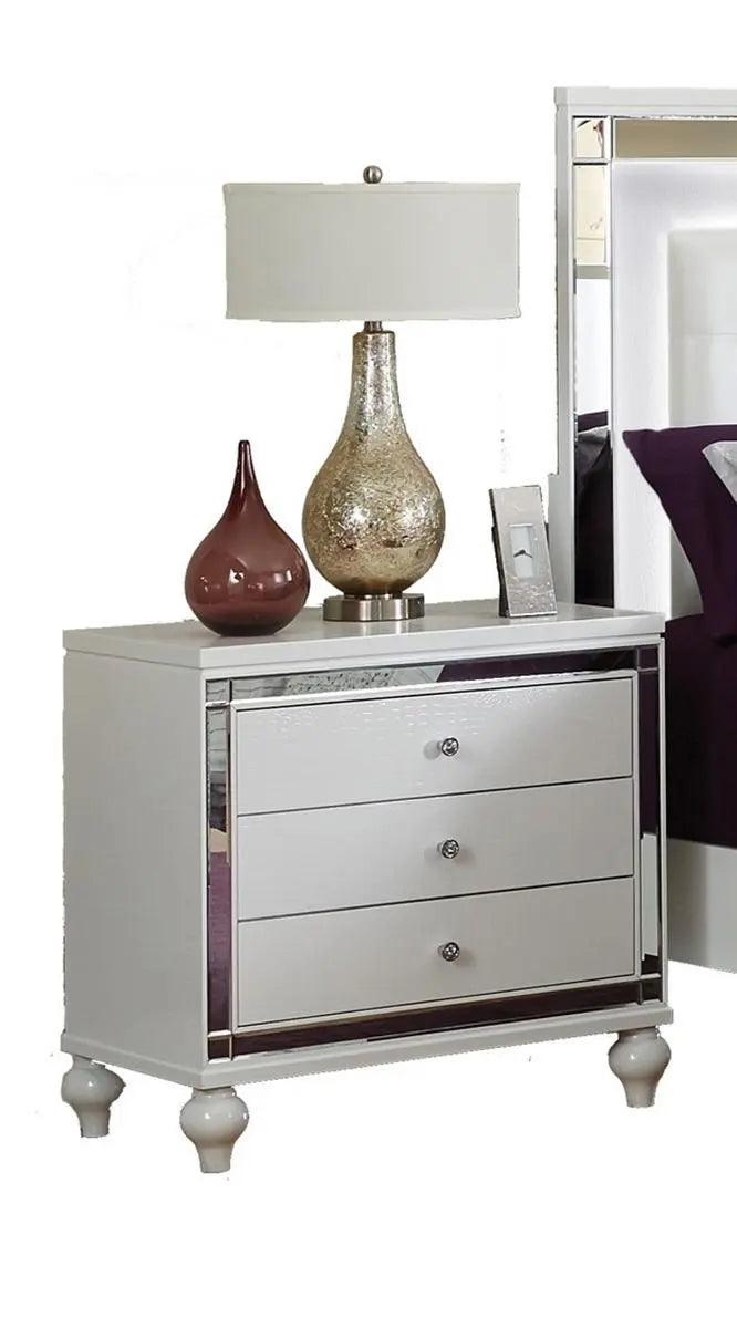 Homelegance Alonza 3 Drawer Nightstand In White 1845-4