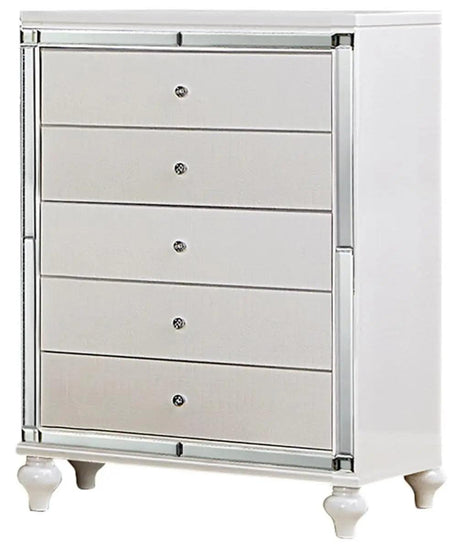 Homelegance Alonza 5 Drawer Chest In White 1845-9