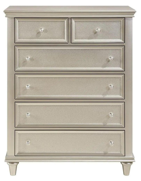 Homelegance Celandine 6 Drawer Chest In Silver 1928-9