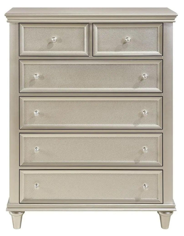 Homelegance Celandine 6 Drawer Chest In Silver 1928-9