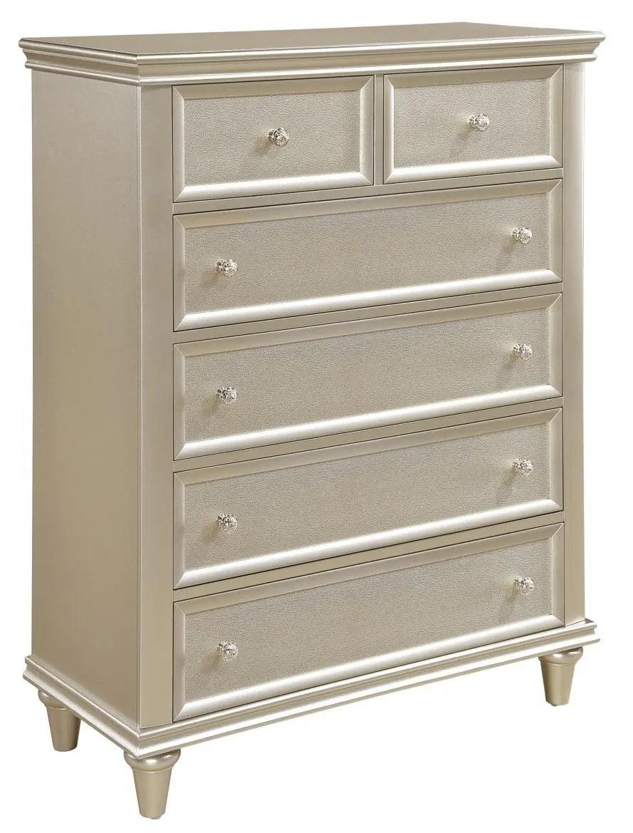 Homelegance Celandine 6 Drawer Chest In Silver 1928-9