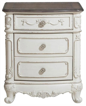 Cinderella Night Stand In Antique White With Grey Rub-Through 1386Nw-4 | Homelegance