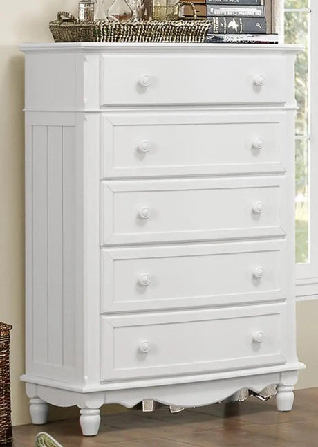 Clementine 5 Drawer Chest In White B1799-9 | Homelegance