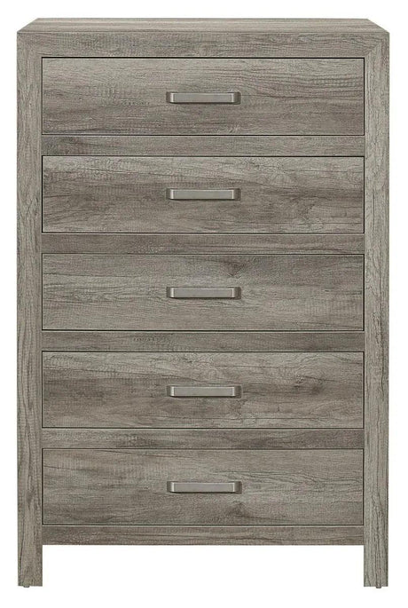 Homelegance Furniture Mandan 5 Drawer Chest In Weathered Gray 1910Gy-9