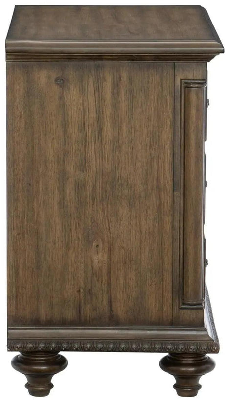 Rachelle 3 Drawer Nightstand In Weathered Pecan 1693-4 | Homelegance - Discontinued