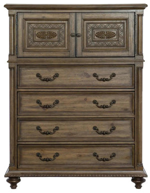 Homelegance Furniture Rachelle 4 Drawer Chest In Weathered Pecan 1693-9