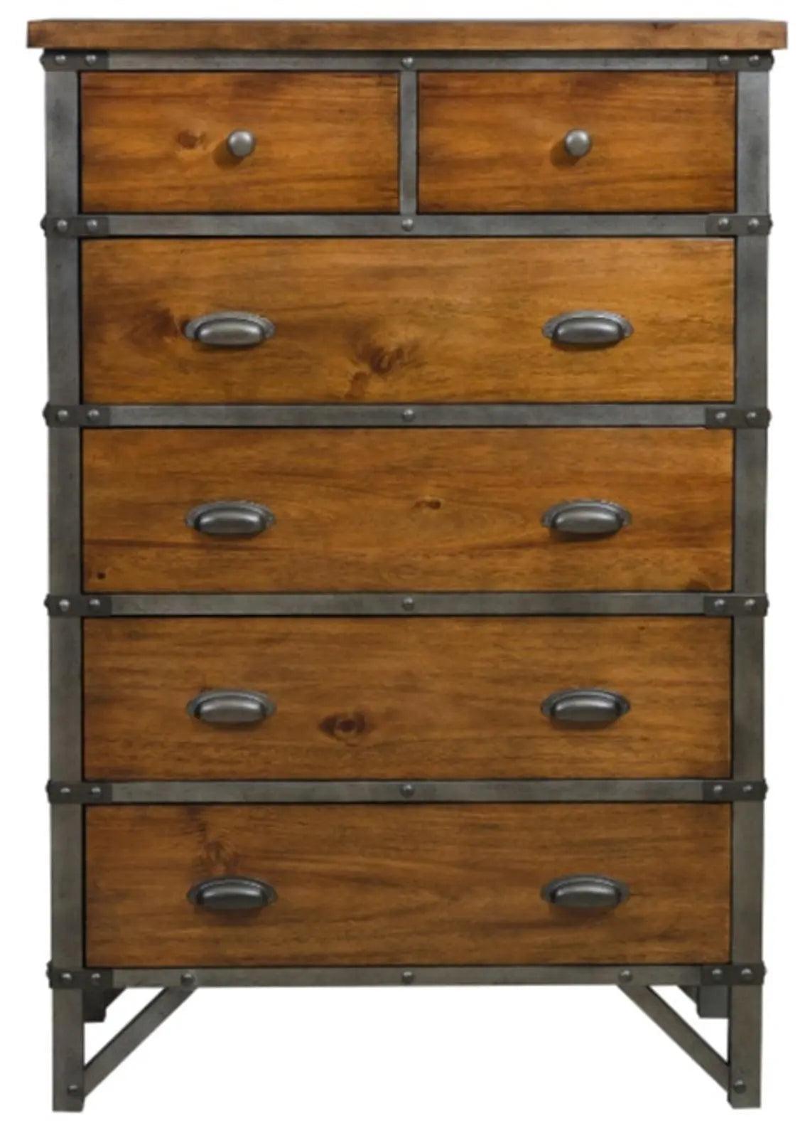 Homelegance Holverson Chest In Rustic Brown & Gunmetal 1715-9