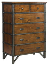 Homelegance Holverson Chest In Rustic Brown & Gunmetal 1715-9