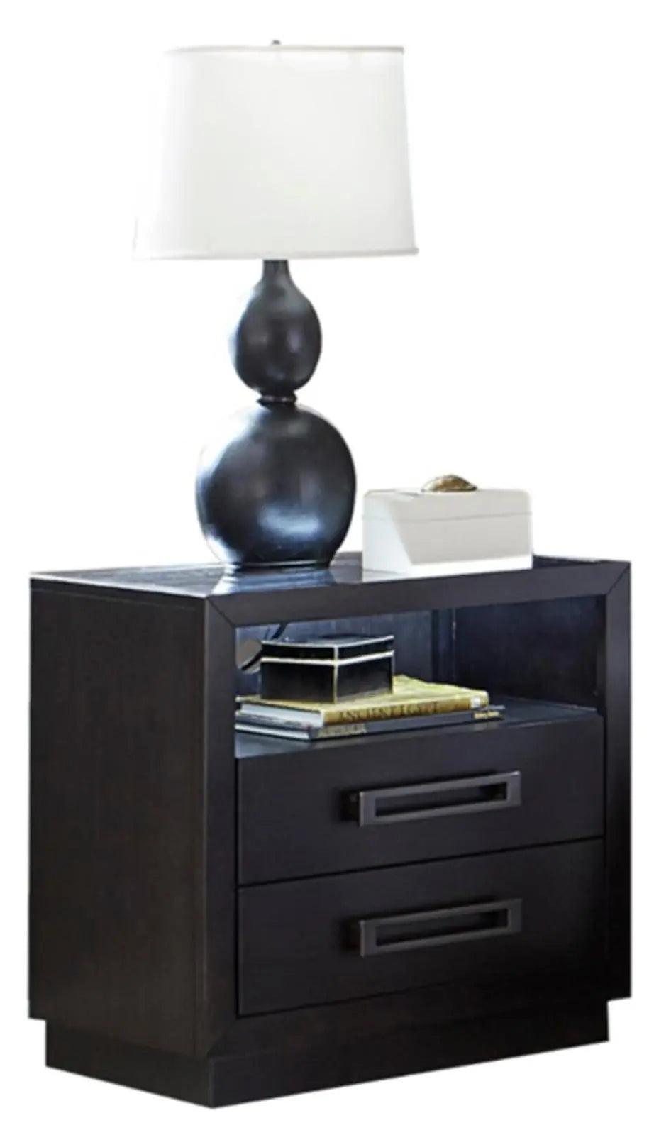 Homelegance Larchmont Nightstand In Charcoal 5424-4