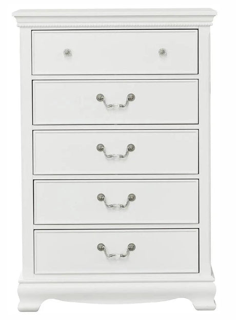 Homelegance Lucida 5 Drawer Chest In White 2039W-9