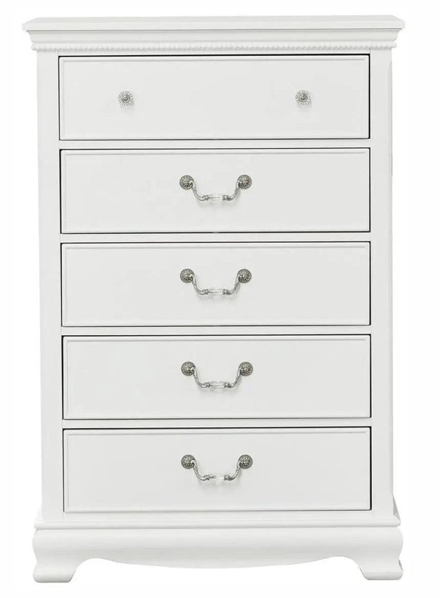 Homelegance Lucida 5 Drawer Chest In White 2039W-9