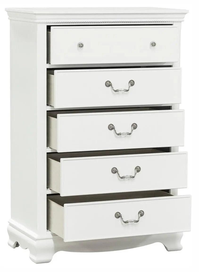 Homelegance Lucida 5 Drawer Chest In White 2039W-9