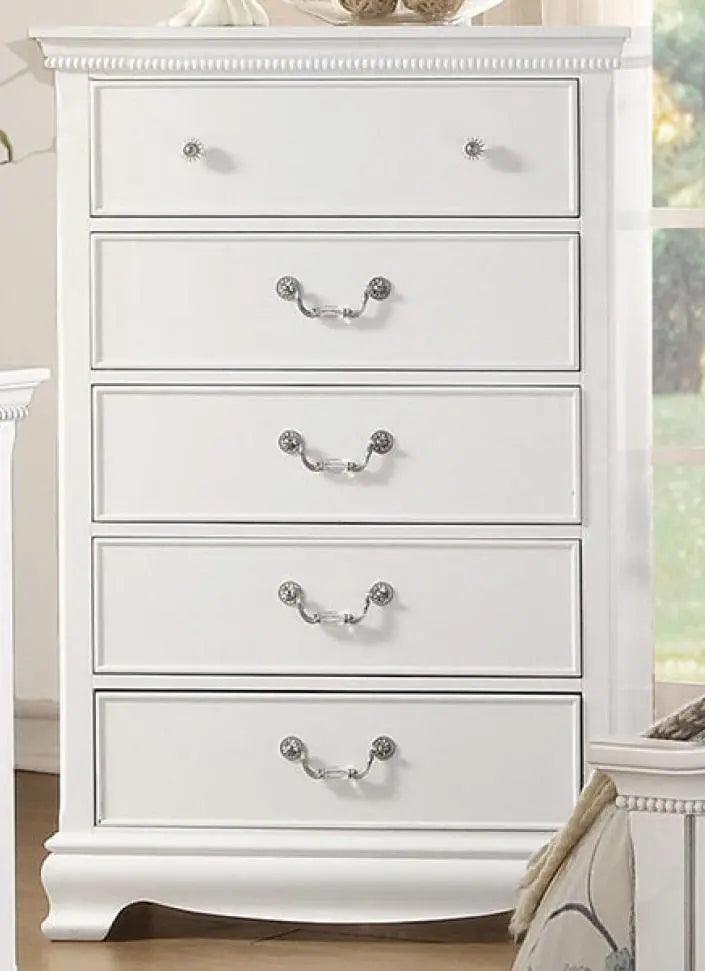 Homelegance Lucida 5 Drawer Chest In White 2039W-9