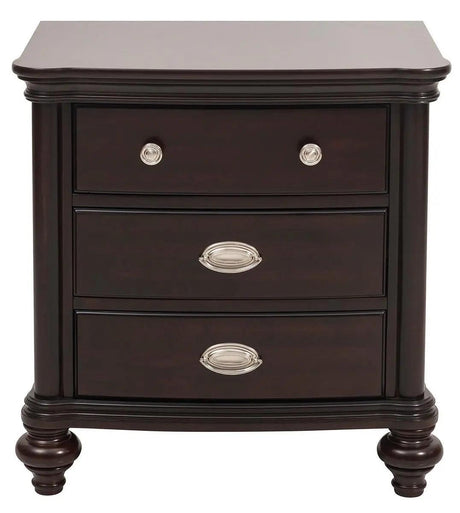 Homelegance Marston 3 Drawer Nightstand In Dark Cherry 2615Dc-4