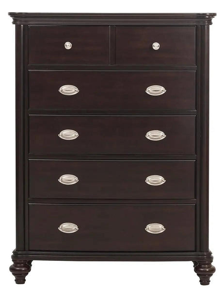 Homelegance Marston 5 Drawer Chest In Dark Cherry 2615Dc-9