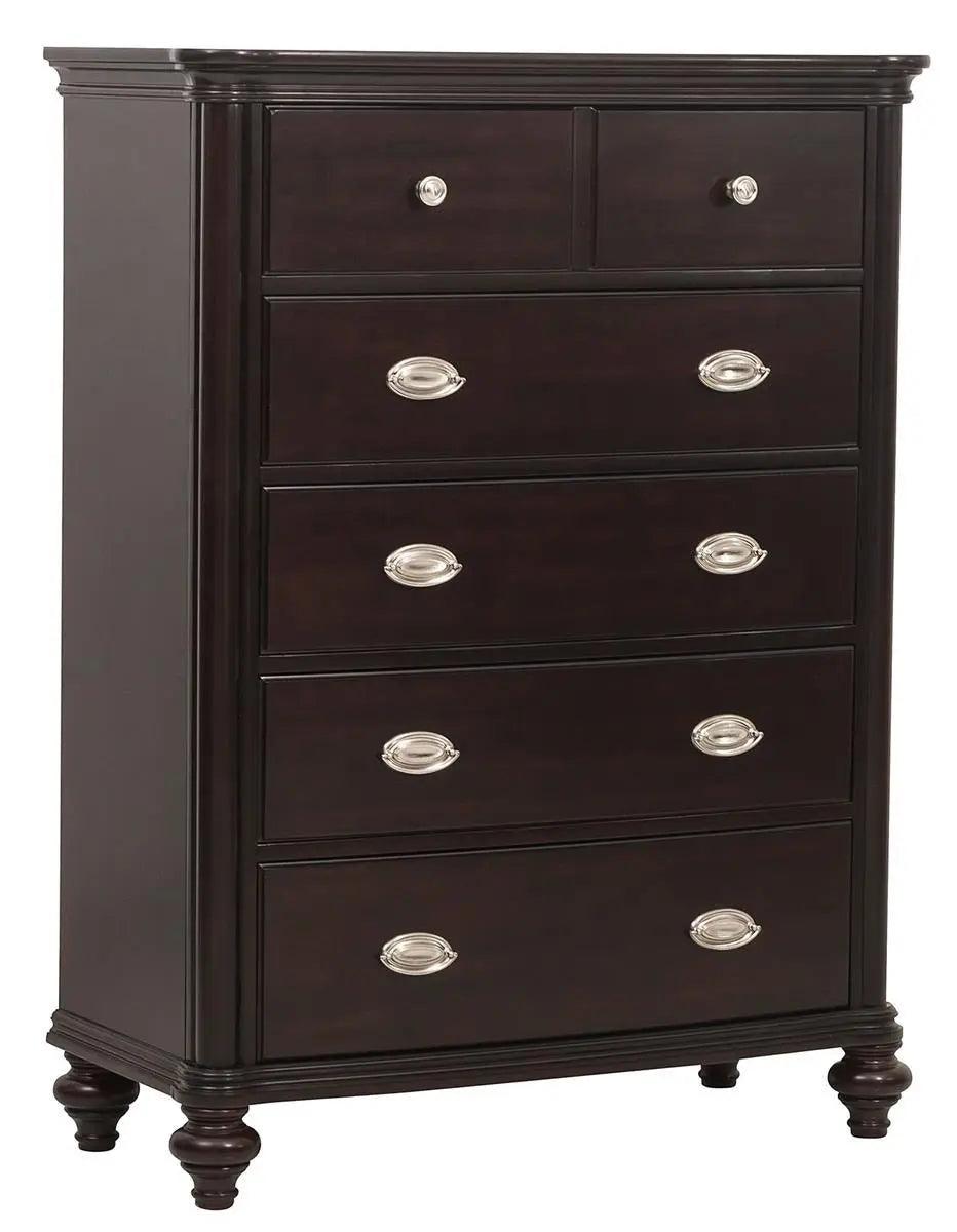 Homelegance Marston 5 Drawer Chest In Dark Cherry 2615Dc-9