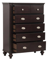 Homelegance Marston 5 Drawer Chest In Dark Cherry 2615Dc-9