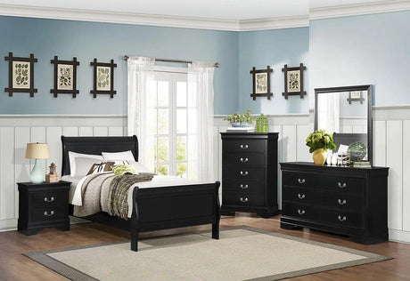 Homelegance Mayville 5 Drawer Chest In Black 2147Bk-9