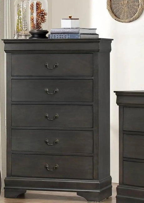 Homelegance Mayville 5 Drawer Chest In Gray 2147Sg-9