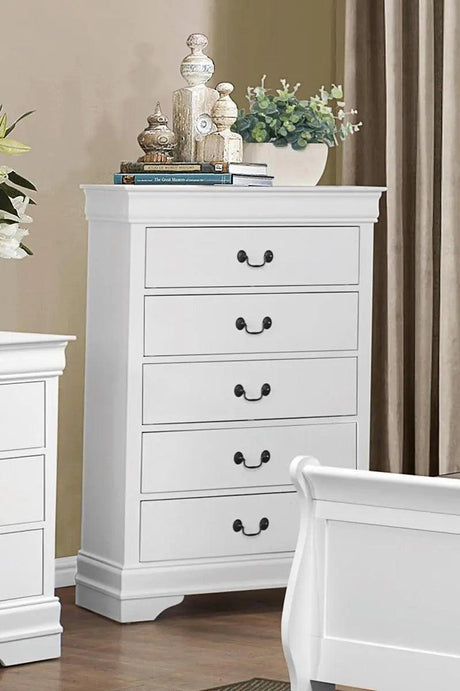 Homelegance Mayville 5 Drawer Chest In White 2147W-9