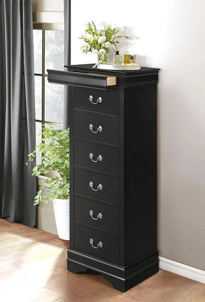Mayville 6 Drawer Lingerie Chest In Black 2147Bk-12 | Homelegance