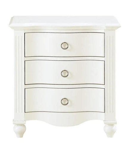 Homelegance Meghan 3 Drawer Nightstand In White 2058Wh-4