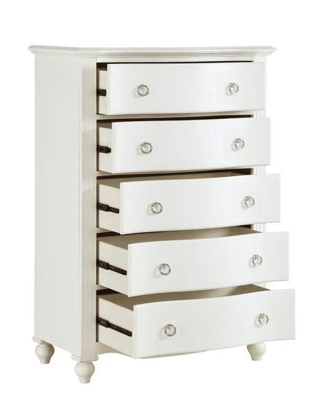 Homelegance Meghan 5 Drawer Chest In White 2058Wh-9