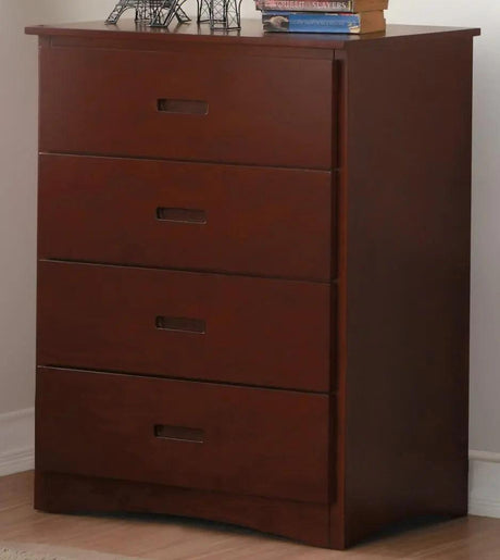 Homelegance Rowe 4 Drawer Chest In Dark Cherry B2013Dc-9