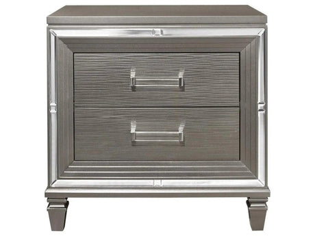 Homelegance Tamsin Nightstand In Silver Grey Metallic 1616-4