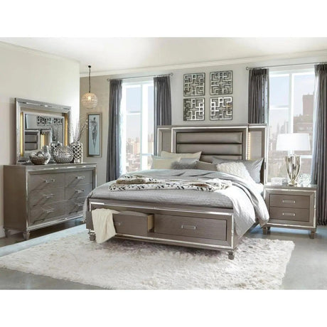 Tamsin Nightstand In Silver Grey Metallic 1616-4 | Homelegance