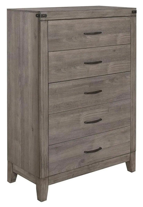 Homelegance Woodrow 5 Drawer Chest In Gray 2042-9