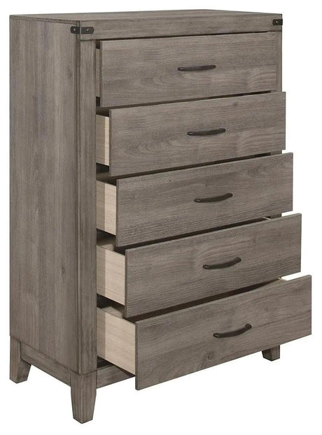 Homelegance Woodrow 5 Drawer Chest In Gray 2042-9