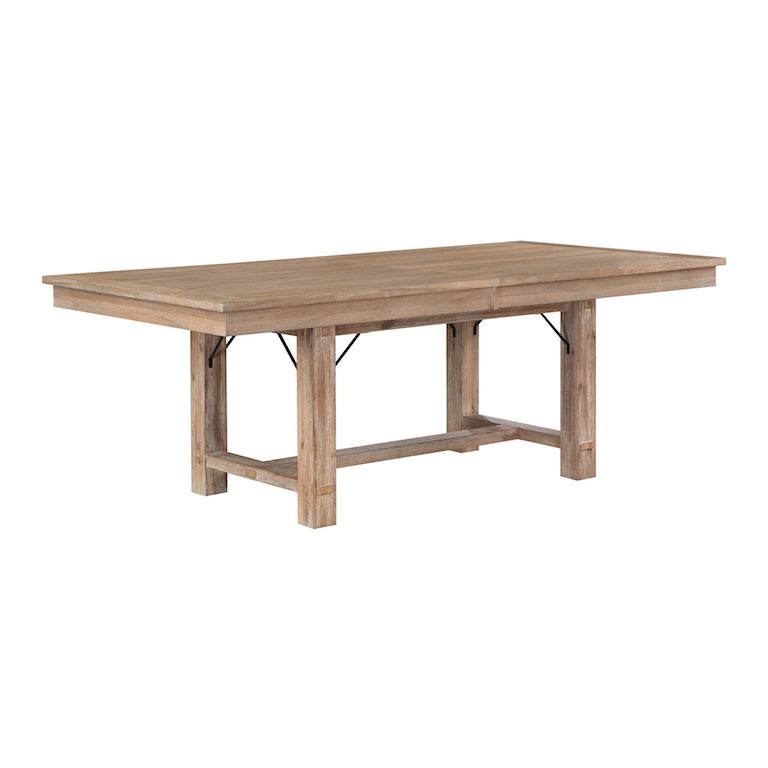 Wooden dining table on a white background