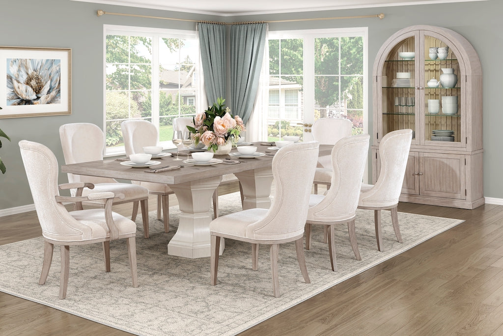 Homelegance Lofton 7 Piece Modern Dining Room Set in Light Gray & White Finish – 6018 Collection - Home Elegance USA