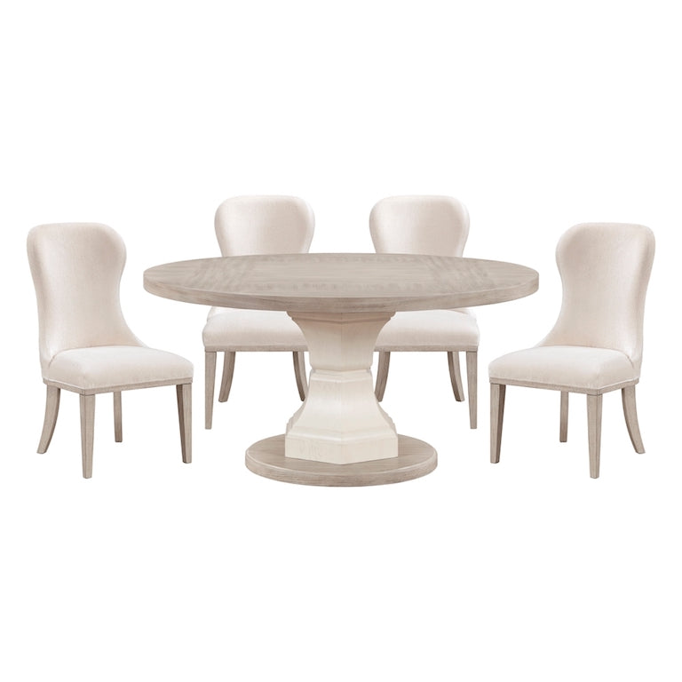 Homelegance Lofton 5 Piece Round Dining Room Set in Light Gray & White Finish – 6018 Collection - Home Elegance USA