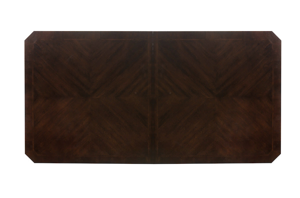 Dark brown leather wallet with a chevron pattern on a white background