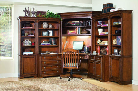 Brookhaven Desk Chair Leather Cherry Veneer Medium Clear Finish – Hooker Furniture