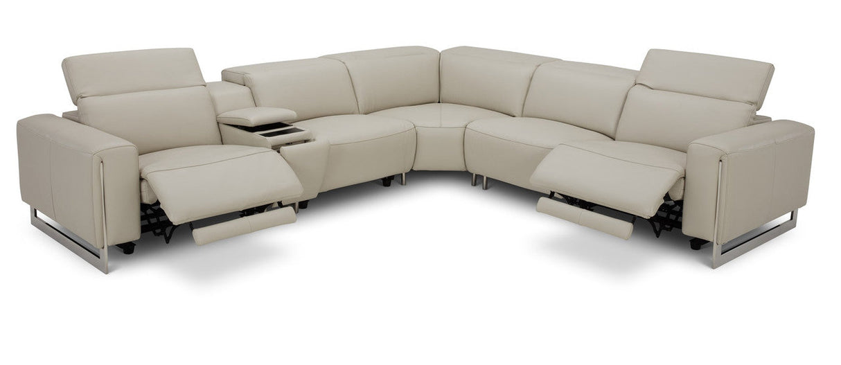 Hudson 6-Piece Sectional Leather w/3 Power Recliners | BH Design - Home Elegance USA
