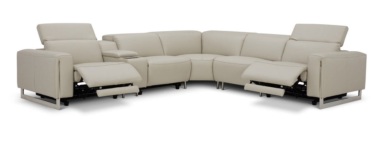 Hudson 6-Piece Sectional Leather w/3 Power Recliners | BH Design - Home Elegance USA