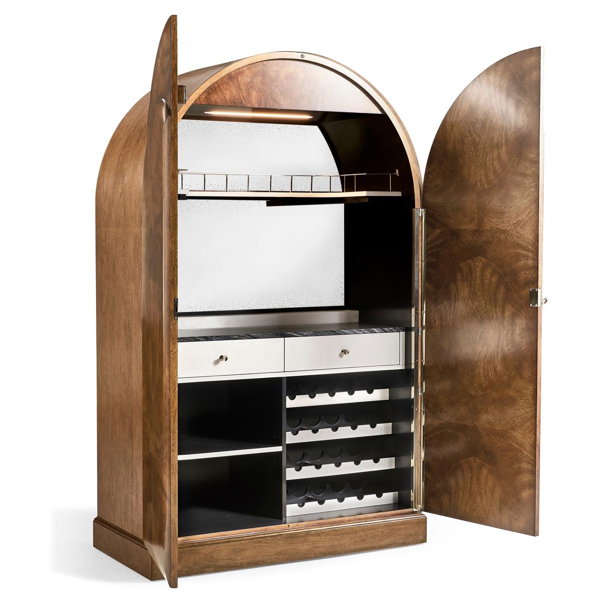Jacques Bar Armoire in Natural Cerejeira Finish with Stone Top | Jonathan Charles
