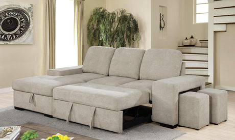 Jamiya Transitional Fabric Sectional Sofa CM6959GY by Furniture of America Furniture of America