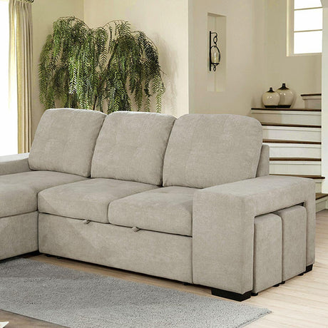 Jamiya Transitional Fabric Sectional Sofa CM6959GY by Furniture of America Furniture of America