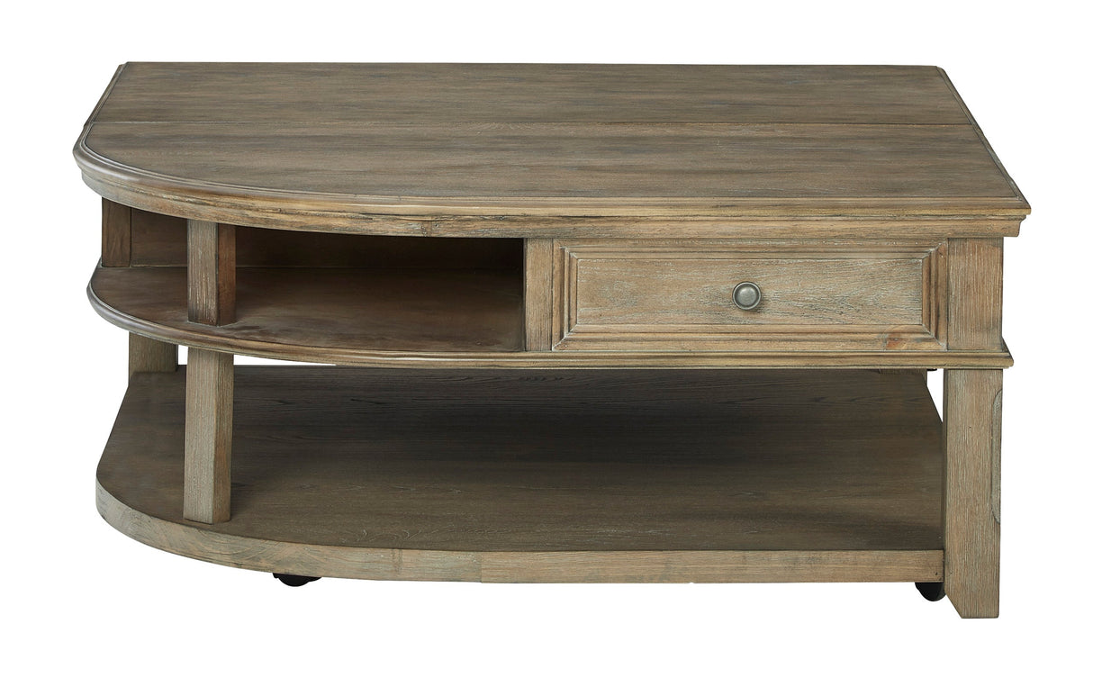 Janismore Traditional Lift-Top Coffee Table in Grayish Brown by Ashley Furniture Ashley Furniture