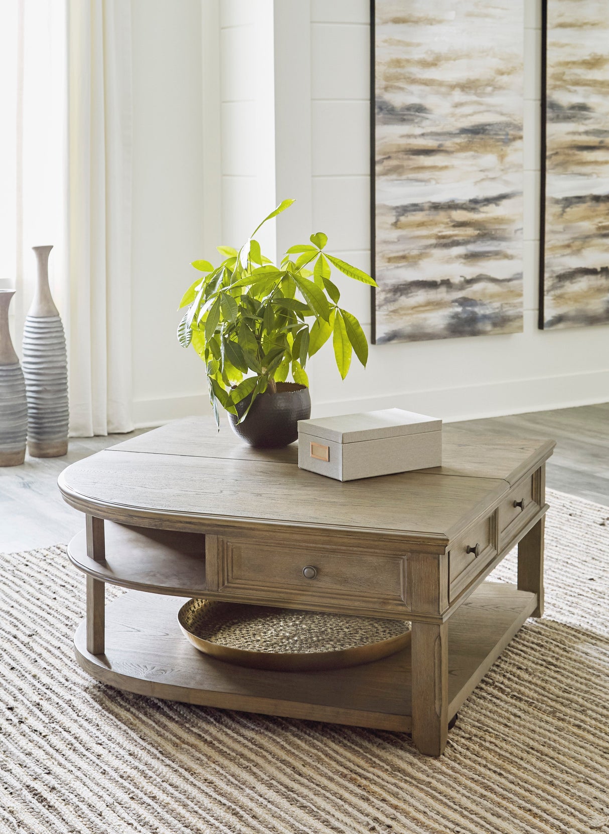 Janismore Traditional Lift-Top Coffee Table in Grayish Brown by Ashley Furniture Ashley Furniture
