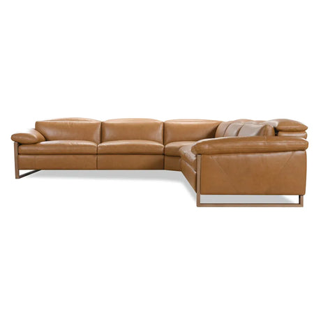 Jericho Five-Piece Sectional - Dallas Toffee Leather | Hooker Furniture - sold by Home Elegance USA