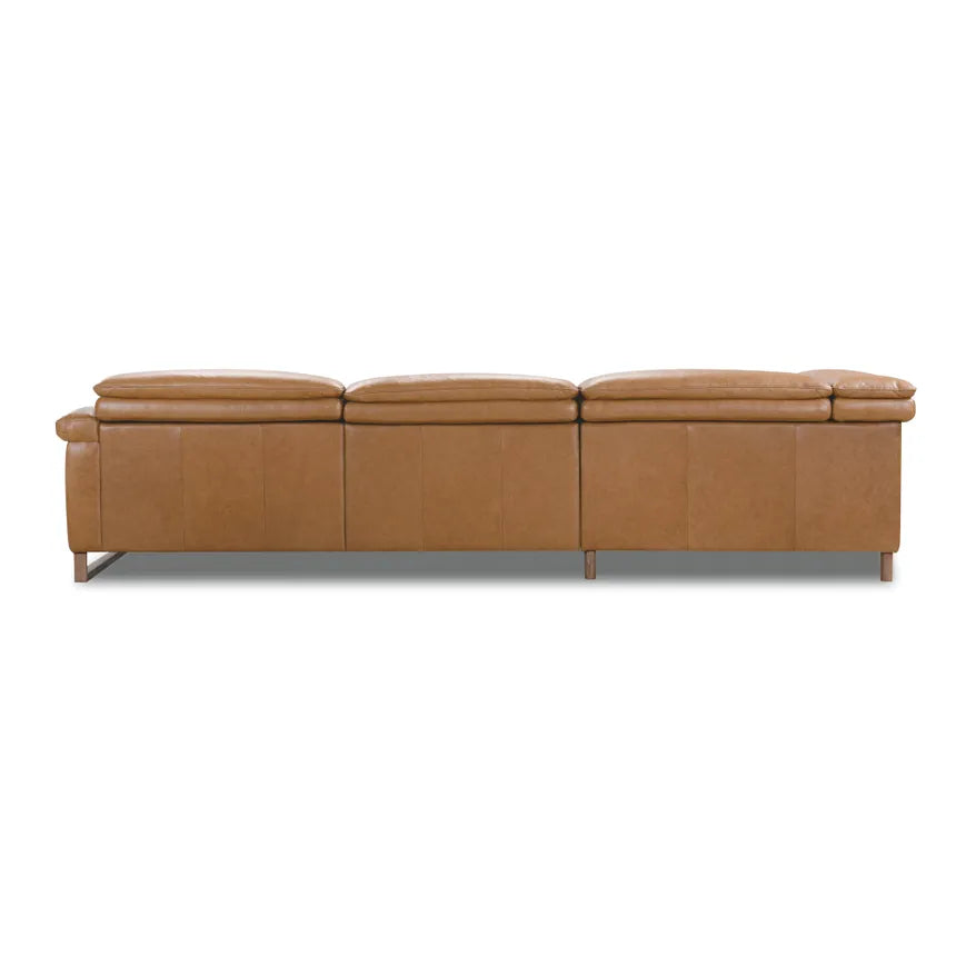 Jericho Five-Piece Sectional - Dallas Toffee Leather | Hooker Furniture - sold by Home Elegance USA