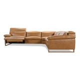 Jericho Five-Piece Sectional - Dallas Toffee Leather | Hooker Furniture - sold by Home Elegance USA