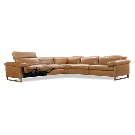 Jericho Five-Piece Sectional - Dallas Toffee Leather | Hooker Furniture - sold by Home Elegance USA