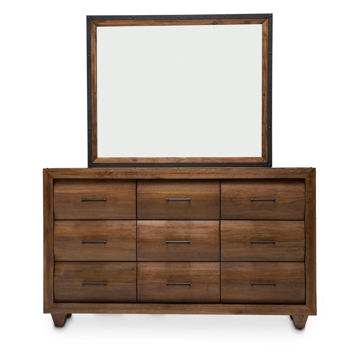 Brooklyn Walk Dresser With Mirror In Burnt Umber - Ki - Brkw050 - 060 - 408 | Aico - KI - BRKW050 - 060 - 408 - Home Elegance USA - 2